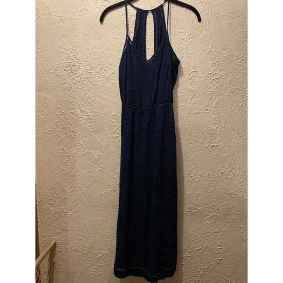 Olive‎ & Oak Navy Blue V Neck Sleeveless Maxi Dress Long Womens Size Small - Picture 2 of 6